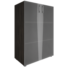 Шкаф книжный средний со стеклом без топа YALTA LT-ST 2.4 Суар Темный